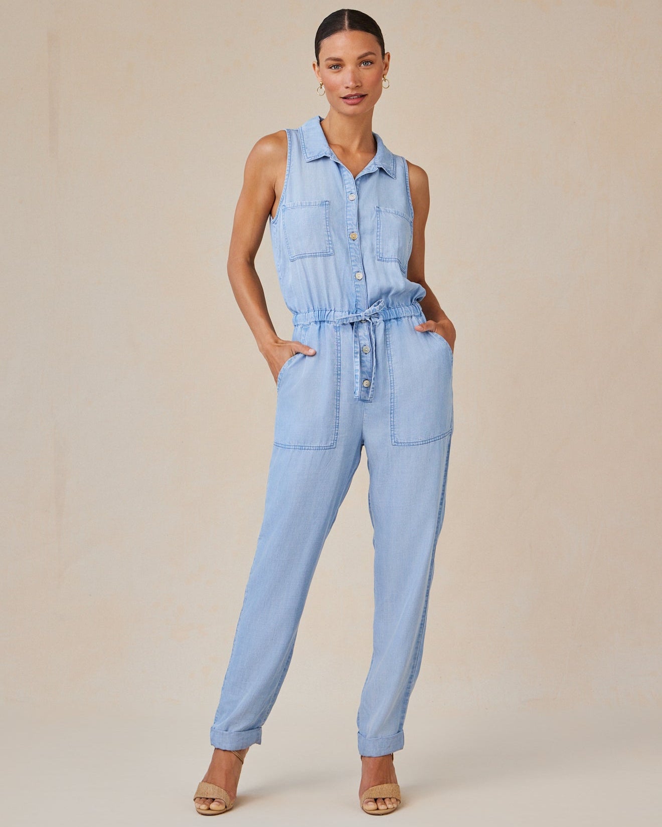 Pocket Jumpsuit - Coastal Spray Wash