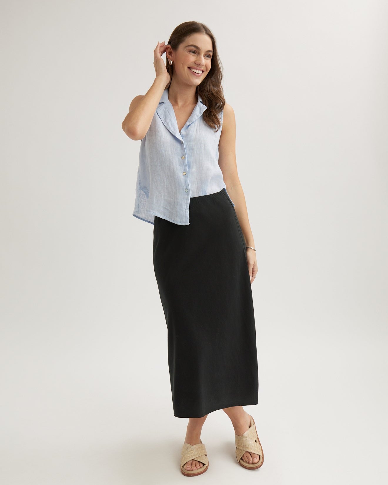 Bias Midi Skirt - Vintage Black