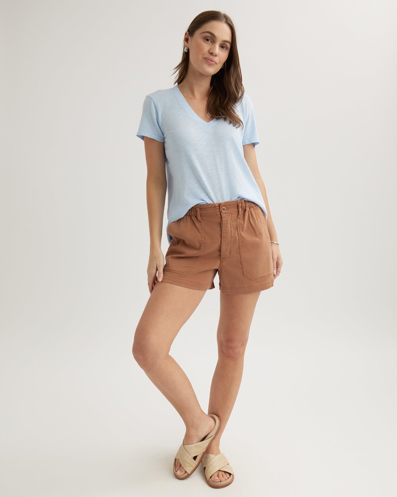 Callie Ruffle Short - Terracotta Brown