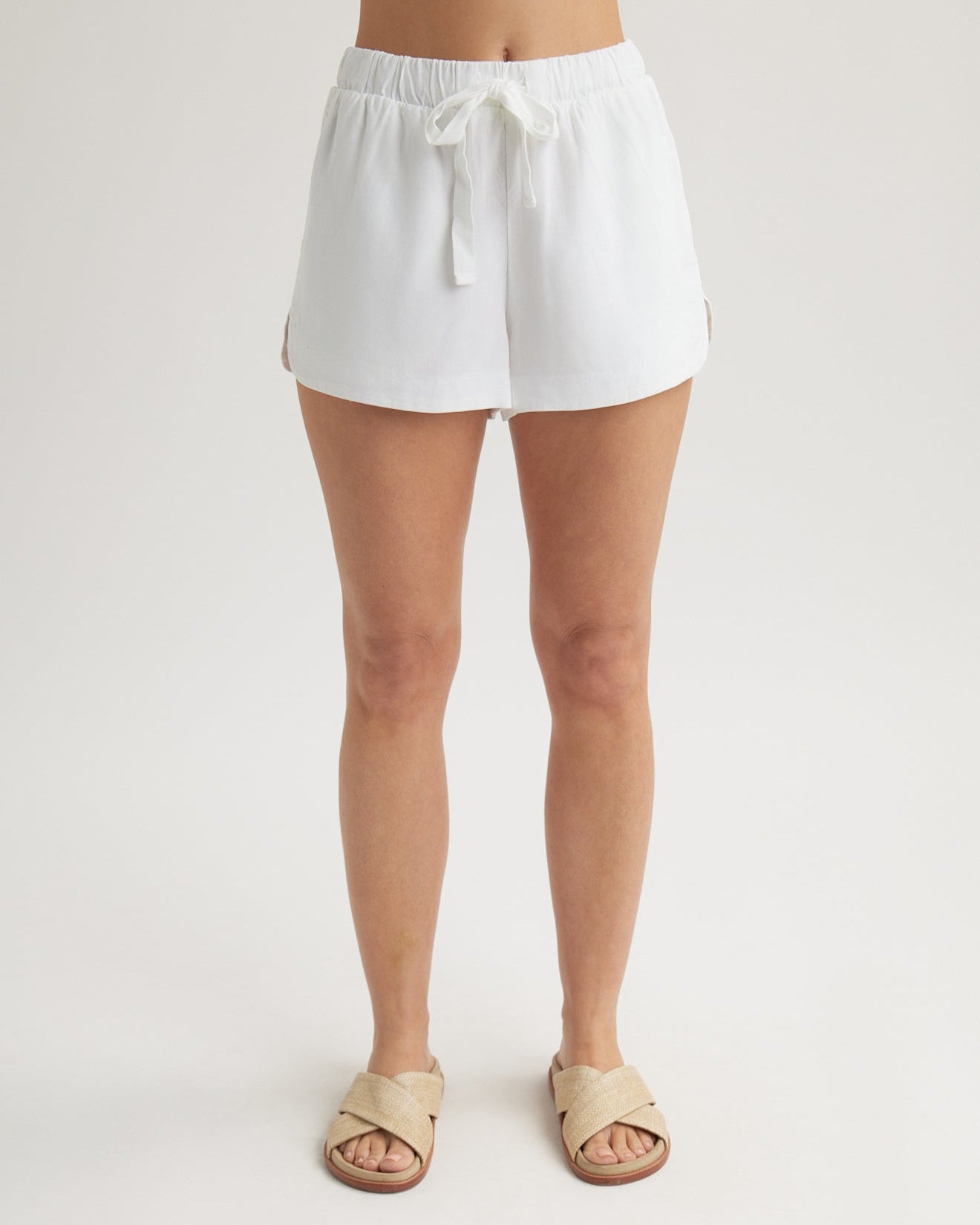 Flowy Dolphin Short - White