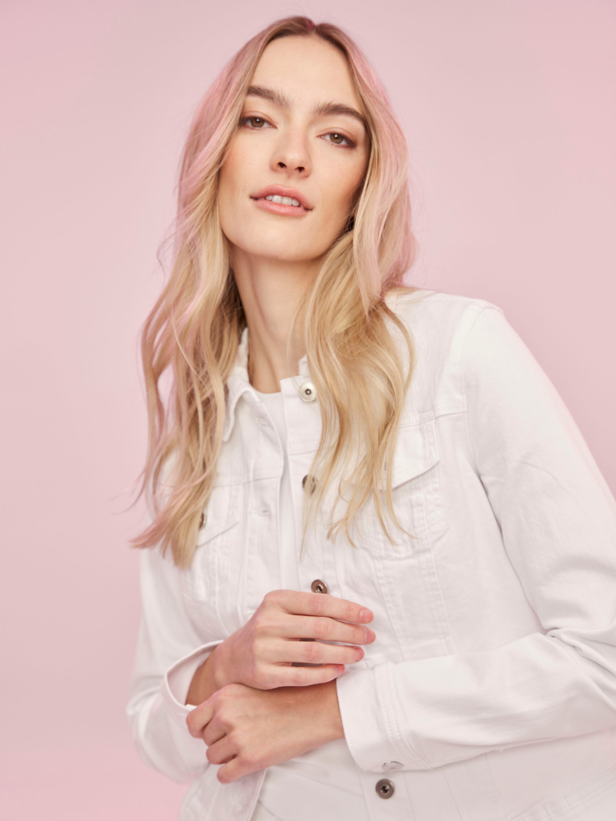 Stretch Denim Jacket - White